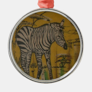 Wild Life Kenia Afrikanische Savanne Safari Zebra  Ornament Aus Metall