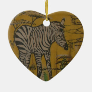 Wild Life Kenya African Safari Zebra.png Keramik Ornament