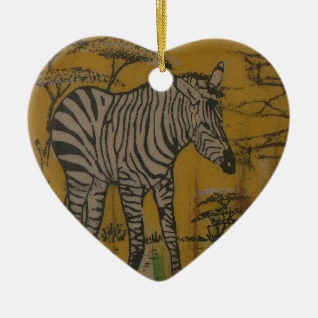 Wild Life Kenya African Safari Zebra.png Keramik Ornament (Vorne)