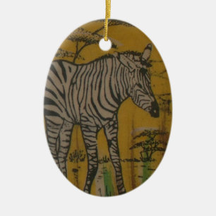 Wild Life Kenya African Safari Zebra.png Keramikornament