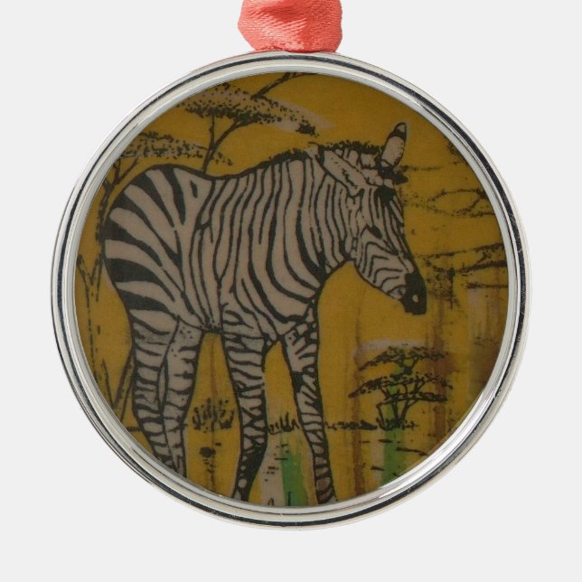 Wild Life Kenya African Safari Zebra.png Ornament Aus Metall (Vorne)