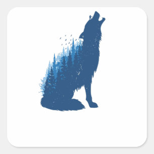 Wild Life Quadratischer Aufkleber