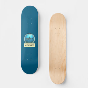 Wild Life! Weißer Hai Ozean Blau Skateboard