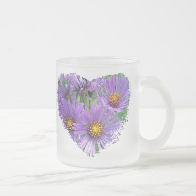 Wild Lila Asters-Wildblume Mattglastasse (Rechts)