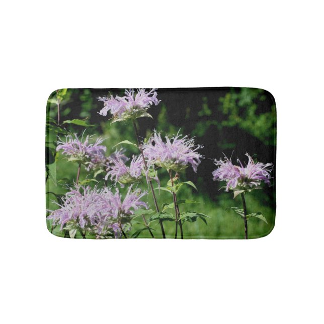 Wild Lila Bienenvölker Blume Badematte (Vorderseite)