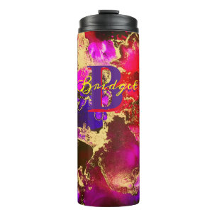 Wild Lila und Fuscia Alkohol Tinte Thermosbecher