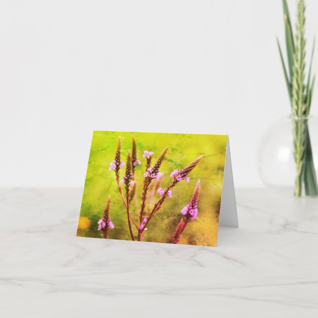 Wild Lila Vervain Blume Art Blank Note Card Dankeskarte (Vorderseite)