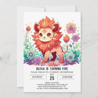 Wild Lion Digital Geburtstag Einladung