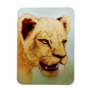 Wild Lion, Realistisches Foto der Tierkunst Magnet