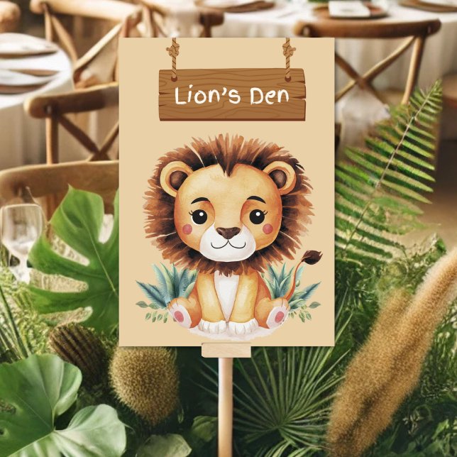 Wild Lion's Den Jungle Safari Tafelschild Tischnummer (Von Creator hochgeladen)