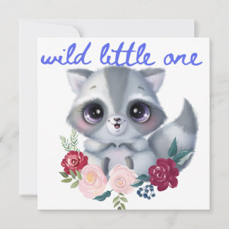 Wild Little One Raccoon Card Einladung