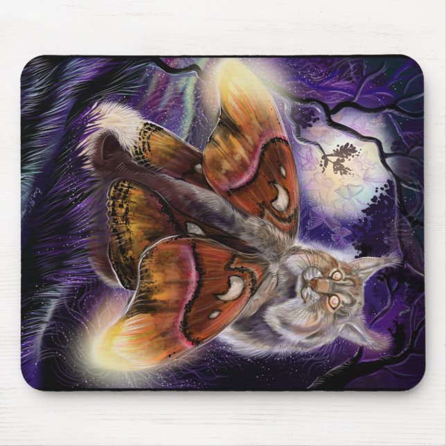 Wild Luminessense Moth Winged Lynx Mousepad (Vorne)