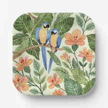 Wild Macaw Jungle Tropical Watercolor