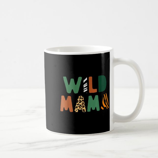 Wild Mama Zoo Born Wild Birthday Safari Jungle Fam Kaffeetasse (Rechts)