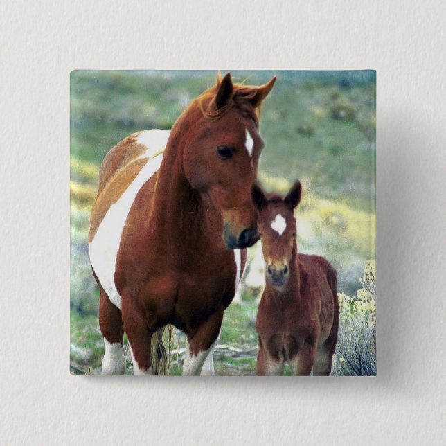 Wild Mare und Foal Button (Vorderseite)