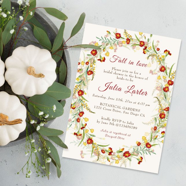 Wild Marigold Blume Foliage Brautparty Einladung (Von Creator hochgeladen)