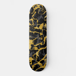 Wild Marmor 8 - Schwarz und Gold, Grau Skateboard