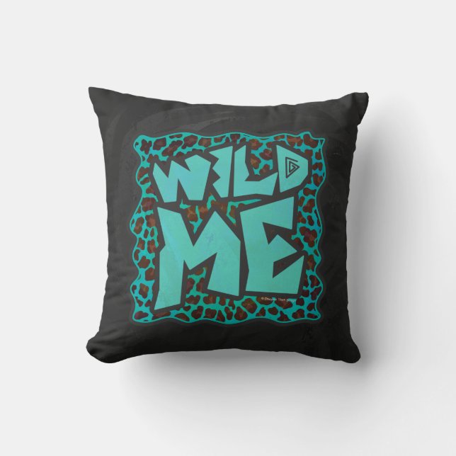 Wild Me Brown und Aquamarin Leopard Design Kissen (Vorderseite)
