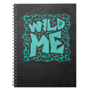 Wild Me Brown und Aquamarin Leopard Design Notizblock