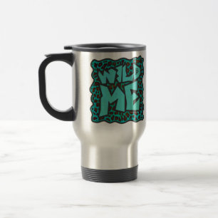 Wild Me Brown und Aquamarin Leopard Design Reisebecher