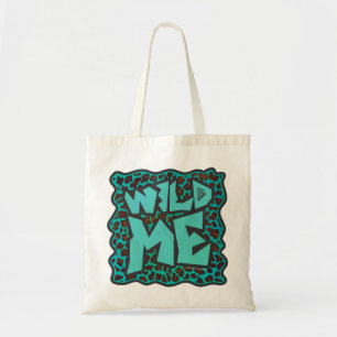 Wild Me Brown und Aquamarin Leopard Design Tragetasche