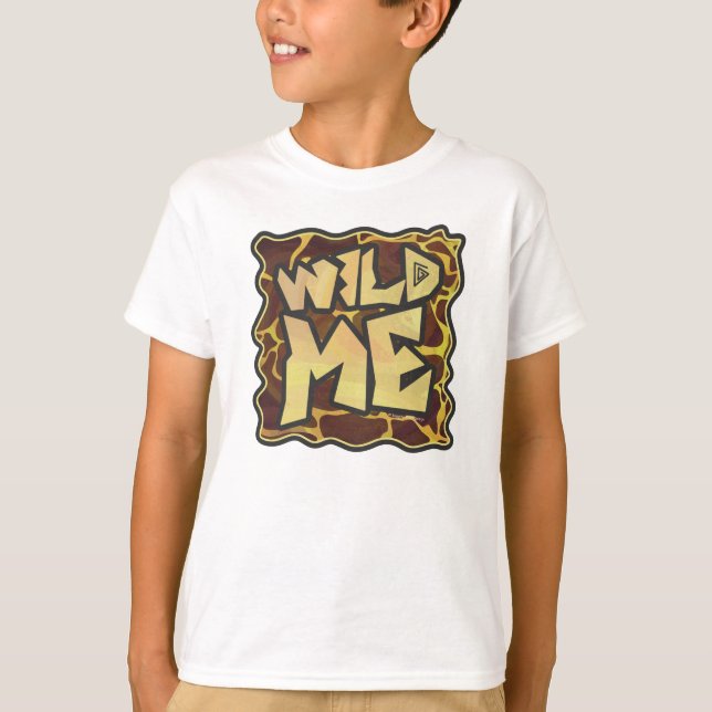 Wild Me Giraffe Print Kids Light T-Shirt (Vorderseite)