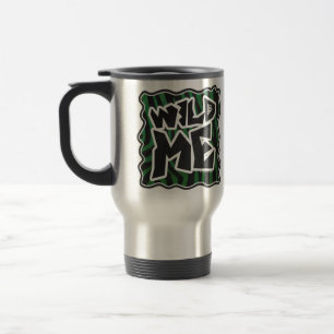 Wild Me Green and Black Zebra Pattern Reisebecher