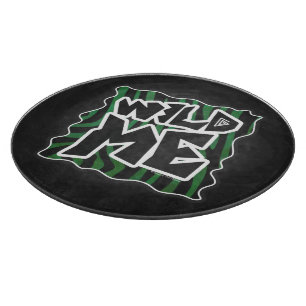 Wild Me Green and Black Zebra Pattern Schneidebrett