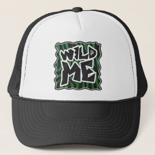 Wild Me Green and Black Zebra Pattern Truckerkappe