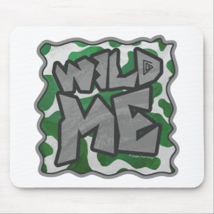 Wild Me Kuh Grün und Weiß Mousepad