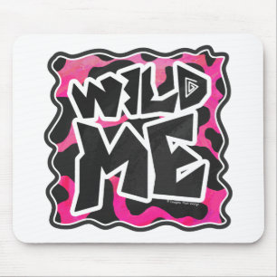 Wild-Me-Kuh rosa und weiß Mousepad