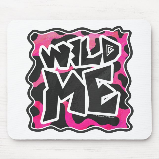 Wild-Me-Kuh rosa und weiß Mousepad (Vorne)