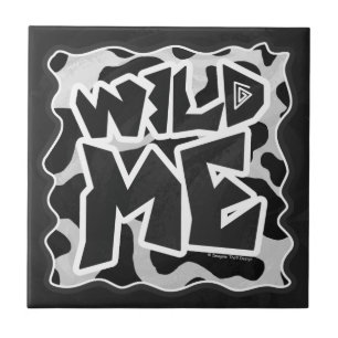 Wild Me Kuh schwarz und weiß Fliese