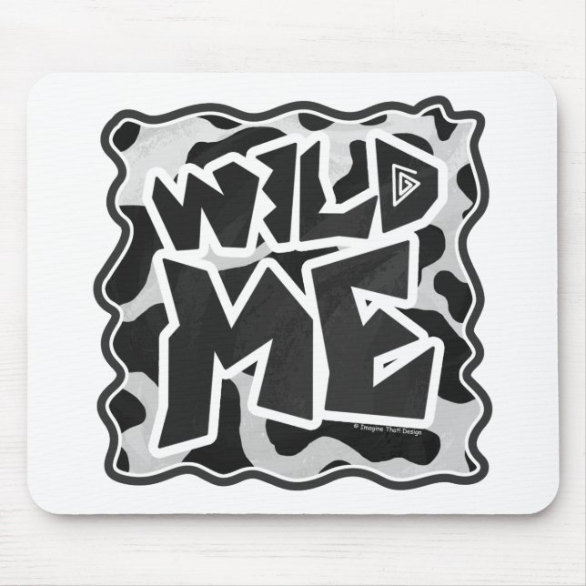 Wild Me Kuh schwarz und weiß Mousepad (Vorne)