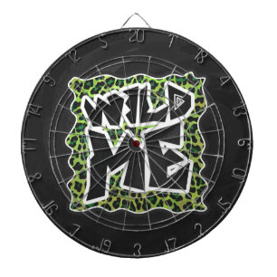 Wild Me Leopard Black and Green Design Dartscheibe