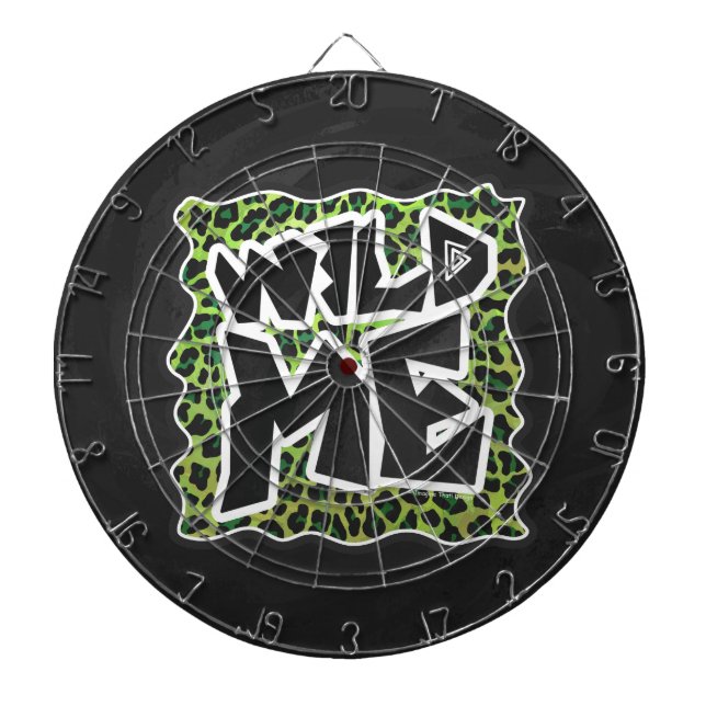 Wild Me Leopard Black and Green Design Dartscheibe (vorne)