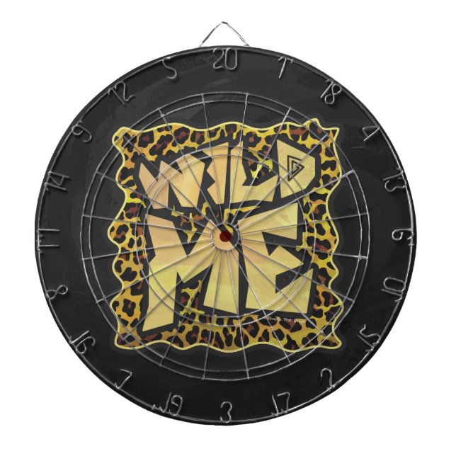 Wild Me Leopard Brown und Gelb Print Dartscheibe (vorne)