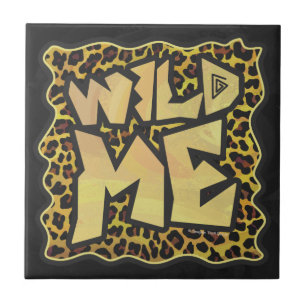 Wild Me Leopard Brown und Gelb Print Fliese