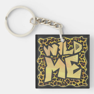 Wild Me Leopard Brown und Gelb Print Schlüsselanhänger