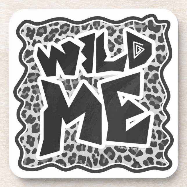 Wild Me Leopard Weiß und Schwarz Getränkeuntersetzer (Vorderseite)