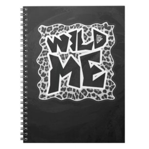 Wild Me Leopard Weiß und Schwarz Notizblock
