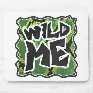 Wild Me Schlange Schwarz und Grün Mousepad