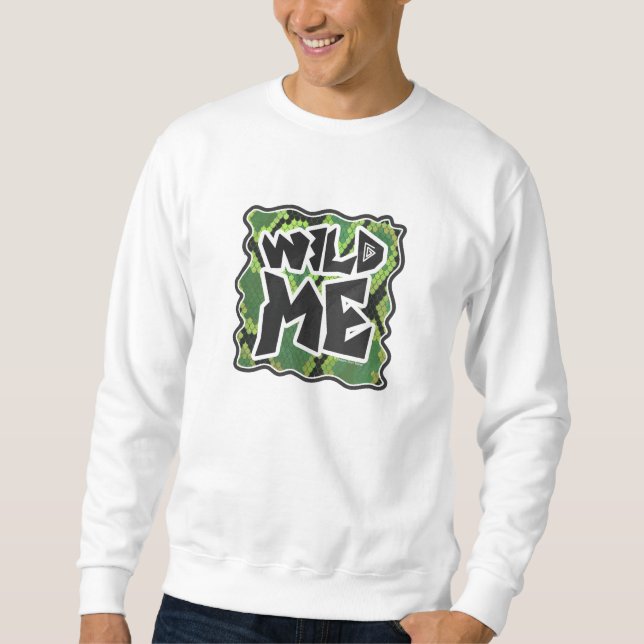 Wild Me Schlange Schwarz und Grün Sweatshirt (Vorderseite)