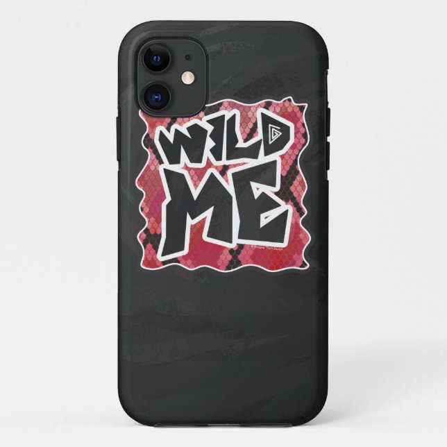 Wild Me Schlange Schwarz und Rot Print Case-Mate iPhone Hülle (Rückseite)