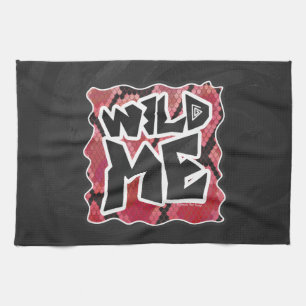 Wild Me Schlange Schwarz und Rot Print Handtuch