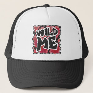 Wild Me Schlange Schwarz und Rot Print Truckerkappe