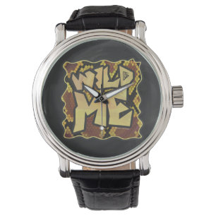 Wild Me Snake Brown and Gold Print Armbanduhr