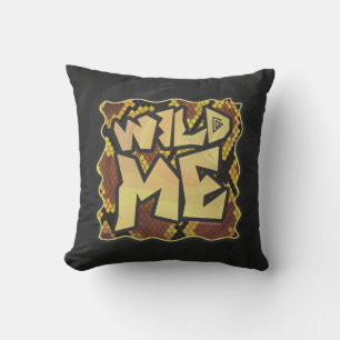 Wild Me Snake Brown and Gold Print Kissen