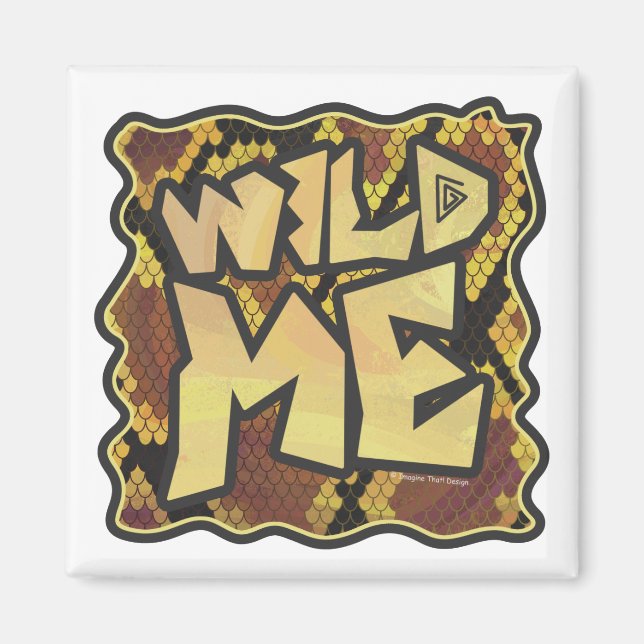 Wild Me Snake Brown and Gold Print Magnet (Vorne)