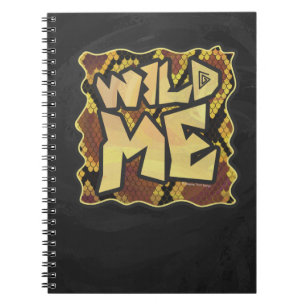Wild Me Snake Brown and Gold Print Notizblock